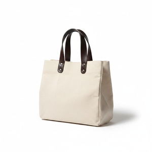 Bolsa de Tela de Algodón Personalizada, Resistente, Reutilizable, con Asa de Cuero, Venta al Por Mayor - Product Image 1