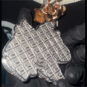 Pendentif en alliage de zinc plaqué or massif 14 carats, motif personnage de dessin animé, micro-incrustation de strass en cristal, style hip-hop - Product Image 3