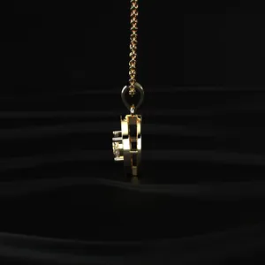 Collar con Colgante de Halo en Forma de Ojo, Corte Redondo, Collar de Diamantes Hecho a Mano, Oro con Diamantes Cultivados en Laboratorio CVD con Claridad D-E VVS-VS, Certificado IGI - Product Image 5
