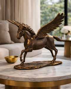 Figura de Pegaso de Latón Hecha a Mano, Escultura Animal Moderna y Tradicional, Decoración de Mesa, Pieza de Arte para Sala de Estar, Personaliza tu Estilo - Product Image 3