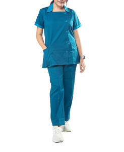 Uniforme médical personnalisé avec logo, en tissu extensible polyester et élasthanne, manches courtes, facile d'entretien, anti-plis, pour femmes, hommes et unisexe - Product Image 6