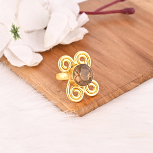 Smoky Hydro Fashion <b>Ring</b> Handmade Gemstone Jewelry for Women - Product Image 4