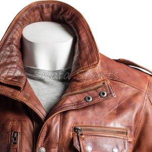 Men's Dark Brown <b>Sheepskin</b> Leather <b>Jacket</b> Winter Warm Sherpa Shearling Customized Leather <b>Jackets</b> For Men's - Product Image 3