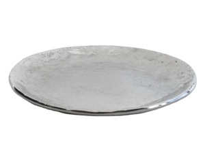 Luxury Decorative Round Raw Metal Serving Fruit Tray Plate Antique Silver Aluminum Nordic Home Decor Trays Wedding and Hotel - Product Image 1