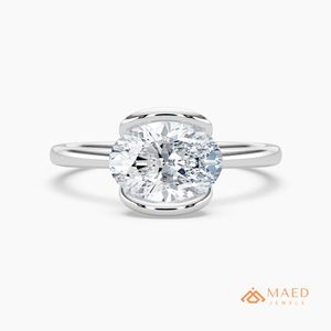 925 <b>Sterling</b> <b>Silver</b> Round Moissanite Engagement Ring mossonite Diamond Bridal Jewelry Women USA Luxury Ring Gift <b>Wedding</b> <b>Band</b> - Product Image 1