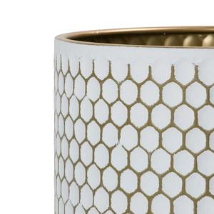 Elegante Cubo de Basura con Diseño de Panal de Abeja en Blanco y Dorado, Perfecto para Sala de Estar, Cocina, Baño o como Regalo para Ocasiones Especiales, Hecho en India - Product Image 3