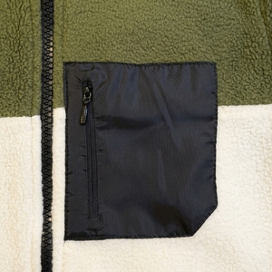 Veste en polaire pour homme, couleur olive, col montant, fermeture éclair, épaisse et confortable - Product Image 4