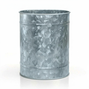 Porta Cubiertos Rústico de Metal Galvanizado con 3 Compartimentos y Asa de Madera, Organizador de Cubiertos para Cocina, Decoración para Restaurantes - Product Image 6