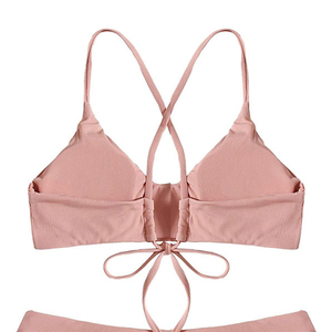 Conjunto de Bikini de Dos Piezas para Mujer, Hecho en Pakistán, de Alta Calidad, sin Tirantes, con Logotipo Frontal, Cintura Alta, Transpirable y Ligero - Product Image 6