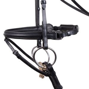 Bridas de carreras de caballos y equitación de cuero negro genuino multiusos Brida de caballo de corona completa al por mayor y fabricante - Product Image 4