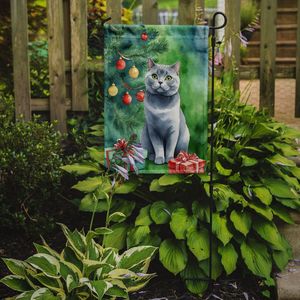 Gato británico de pelo corto, árbol de Navidad, Bandera de jardín, bandera decorativa Multicolor para Patio, ilustraciones, patio, camas de flores, bandera - Product Image 2