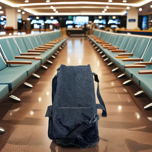 กระเป๋าเดินทางมีกากเพชรแบบถือสำหรับเดินทางข้ามคืนสไตล์เรียบง่ายมีซิปรูดแบบสปอร์ตเสื่อโยคะกระเป๋าโท้ทสะพายไหล่ขนาดใหญ่ - Product Image 5