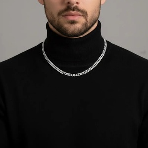 Collar de Cadena Cubana de Lujo con Moissanita, Joyería Hip Hop Iced Out, Collar de Tenis con Diamantes VVS, Regalo para Hombres - Product Image 1