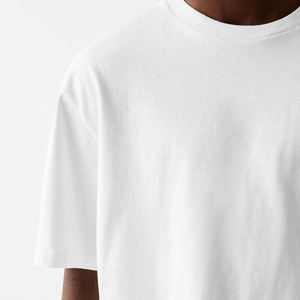 Best Custom Men's Casual Boxy Fit Knitted T-Shirt 100% Cotton Solid Digital Printing Breathable Quick Dry OEM Service High - Product Image 2