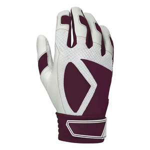 Gants de frappe en cuir blanc et bordeaux avec fermeture auto-agrippante, rembourrés, pour entraînement, unisexe adulte - Product Image 4
