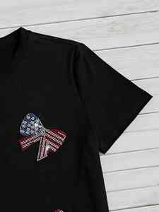 T-shirts pour femmes, taille adulte, à prix abordable, personnalisables, respirants, à séchage rapide, avec strass, parmi les plus vendus pour l'été - Product Image 3