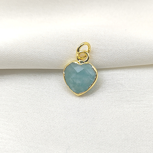 Wholesale <b>Gold</b> Plated Faceted Amazonite Gemstone <b>Charm</b> Pendant for Necklace <b>Bracelet</b> Jewelry Making DIY OEM ODM - Product Image 4