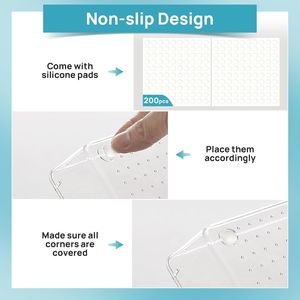 Set di 44 Organizzatori per Cassetti in Plastica Trasparente, 4 Misure, Vassoi Antiscivolo per Bagno, Materiale PS - Product Image 5