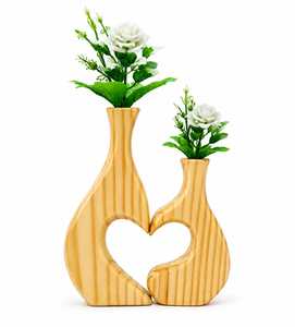 Handmade Round Wooden Modern Decorative Flower <b>Vase</b> Tabletop <b>Bud</b> <b>Vase</b> for Wedding Party Home Decor - Product Image 2
