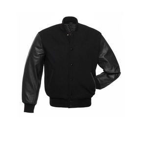 Wholesale Old School Letterman Baseball <b>Jackets</b> for Men Custom Cotton <b>Winter</b> <b>Leather</b> Fabric Blank Cropped Men's <b>Jackets</b> - Product Image 3