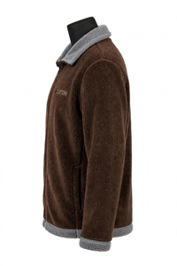 Hot Selling Brown Sherpa <b>Fleece</b> Thick 220g Jacket Full Zip Winter Outerwear Unisex Fuzzy Teddy Coat Contrast Collar <b>Thermal</b> - Product Image 3