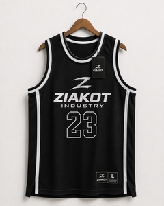 Wholesale Direct Ziakot Industry Custom Black White Authentic Throwback Basketball Jersey - Product Image 1