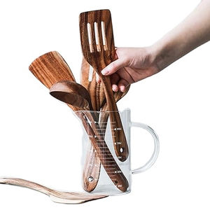 Cuchara de madera de alta calidad para servir alimentos, duradera, para uso diario en la cocina, de madera maciza, resistente al calor, para mezclar. - Product Image 5