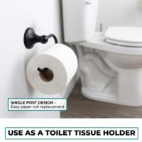 Porte-papier toilette et porte-serviettes 2-en-1 moderne noir mat, fixation murale, accessoire de salle de bain et de cuisine pour hôtel, en zinc et acier inoxydable