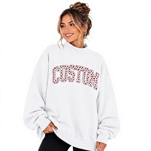 Sweat-shirts molletonnés à col montant pour femmes, 80 % coton 20 % polyester, personnalisables, éco-responsables, avec bordure et coutures inférieures – Vente en gros - Product Image 1