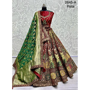 Collections de velours de vêtements de mariée indiens pour la mariée avec le travail de Zarkhan par Fabzone - Product Image 5