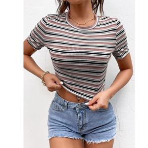 High Quality Streetwear Blank Solid Short Sleeve T-Shirt 180 GSM Heavyweight Plain Dyed Women's T-Shirts Export BD - Product Image 3