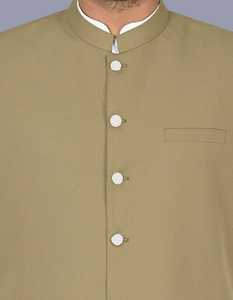 Gilet en toile de couleur unie fabriqué au Pakistan par un fabricant professionnel pour hommes, vêtement d'extérieur pour mariage et fête à prix avantageux - Product Image 4