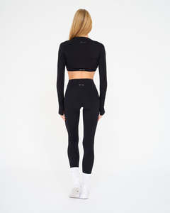 Haut court personnalisé pour femme, style shrug, à manches longues, ouvert sur le devant, coupe ajustée, en maille extensible, idéal pour superposition décontractée, en polyester et élasthanne - Product Image 4