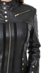 Chaqueta de cuero para mujer, de alta calidad, personalizada, nueva moda de invierno, para motocicleta, en venta. - Product Image 5