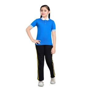 Personalización de fábrica Niñas Escuela Ropa deportiva Uniformes Conjunto Camiseta verde Conjunto de pantalón de chándal gris - Product Image 6