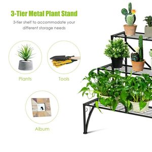 Étagère à plantes en métal à 3 niveaux, style escalier, pour jardin et patio - Product Image 6