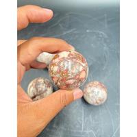 Sphère d'onyx rose brun naturel 3-5 cm, onyx floral, calcite, boule de cristal polie, décoration d'intérieur et attrape-soleil