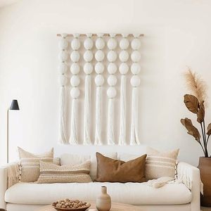 <b>Wall</b> <b>Hanging</b> <b>Boho</b> <b>Wall</b> Decor Ball Tassels Handmade <b>Boho</b> Woven <b>Wall</b> Decor for Living Room Bedroom Background 27" W x 39" L - Product Image 3