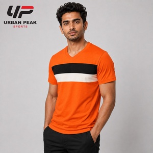 Comfortable <b>Men</b> <b>V</b> <b>Neck</b> <b>T</b> <b>Shirt</b> With Soft Cotton Blend Fabric Flexible Shoulder Construction And Relaxed Everyday Fit Sporty Tee - Product Image 5