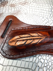 Handmade Leather Pouch For Folding Knives Genuine Leather Protective Knife Storage Case Handmade <b>Belt</b> Carry Holster For Outdoor - Product Image 4