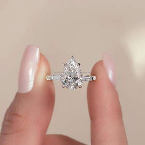 Anillo de Compromiso de Oro de 14K con Certificado IGI para Mujer, Diamante Cultivado en Laboratorio CVD VVS DEF en Todas las Formas, Chapado en Rodio para Fiestas - Product Image 1