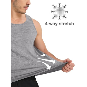 Custom Polyester/Cotton Sleeveless <b>White</b> Stringer Men <b>Tank</b> <b>Top</b> Summer Casual Breathable Quick Dry for Gym Wholesale Factory - Product Image 3