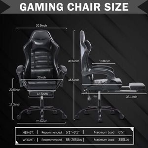 Sedia da Gaming Ergonomica in Pelle PU con Altezza Regolabile e Ruote per Casa, Ufficio o Videogiochi - Product Image 3