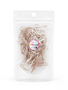Uniband TPU Round Hair Bands Beige White Elastic High Quality Eco-Friendly Unisex Made in Korea Daily Use Casual Opp <b>Bag</b> - Product Image 1