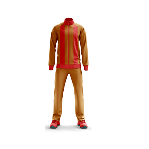 Chándal Deportivo Personalizado para Hombre en Verde y Naranja con Bloques de Color, Estampado, Manga Larga, Cuello Alto, Estilo Deportivo, Transpirable y Ligero - Product Image 2