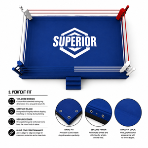 Couverture de ring de boxe personnalisée avec logo imprimé, toile de haute qualité pour ring de boxe. - Product Image 3