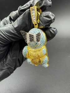 Colgante de Tortuga de Moissanita Multicolor con Diseño Único para Fiesta Hip Hop, Joyería Fina de Plata 925, Colgantes y Dijes - Product Image 6