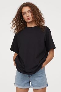 Camiseta de Talla Grande para Mujer, Verano, Algodón, Tejido de Punto, Transpirable, Corte Holgado, Cuello Redondo, Informal, Cómoda, con Logotipo Personalizado - Product Image 3