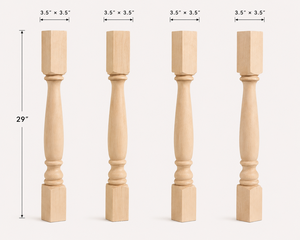 Pieds de table en bois massif, durables, modernes, faciles à installer pour table à manger, bureau, salon et appartement - Product Image 2