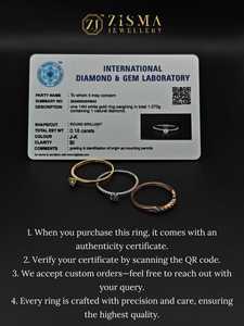 Anillo de Compromiso y Matrimonio de Oro Sólido de 9K/14K/18K con Diamante Natural de Corte Redondo |   Joyería Fina de Lujo |   Anillo de Boda con Certificado IGI - Product Image 5